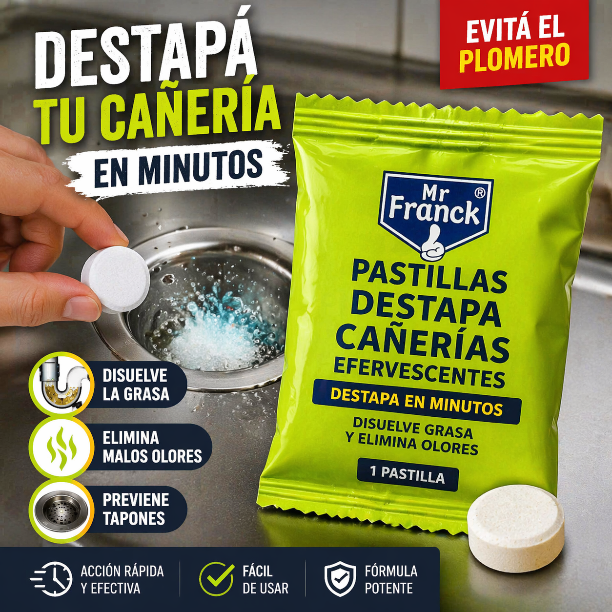 Destapa Caños - Pastillas activas x12