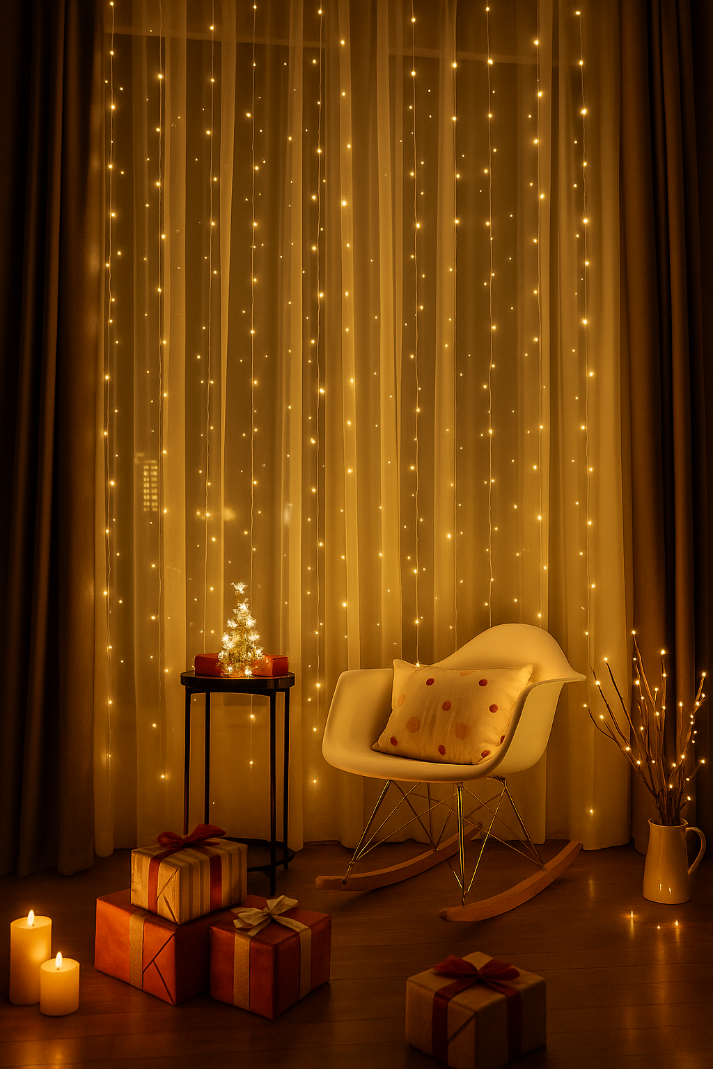 Cortina LED navideña