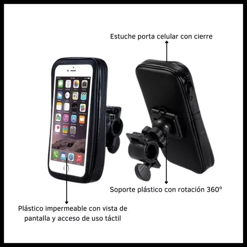 Soporte para moto o bicicleta con protección contra el agua y touch