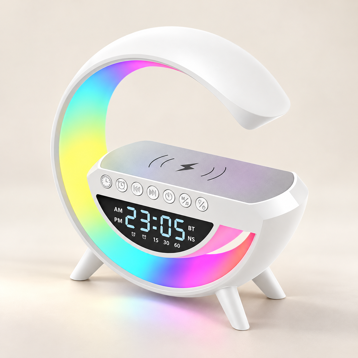 Lámpara G blanca con iluminación RGB
