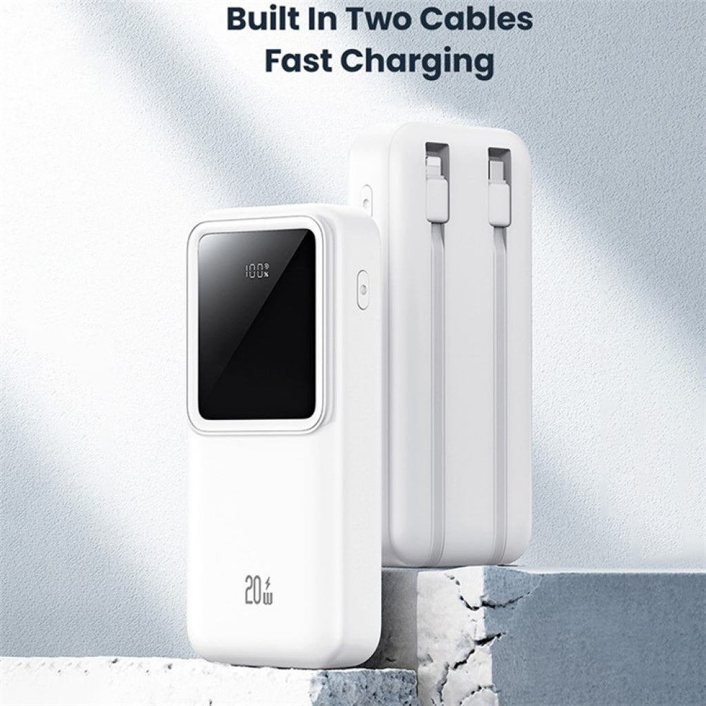 Power bank 20.000 Mah 20w carga rápida con cables integrados
