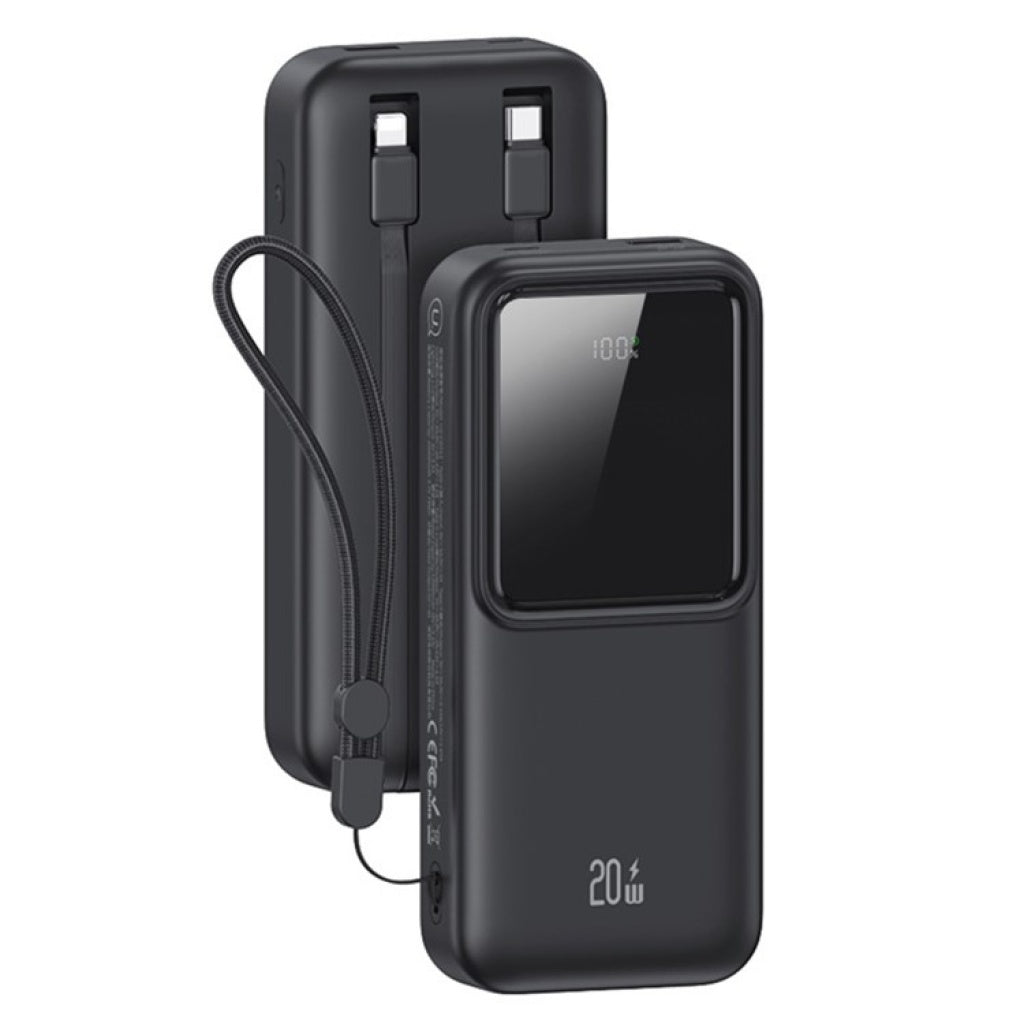 Power bank 20.000 Mah 20w carga rápida con cables integrados