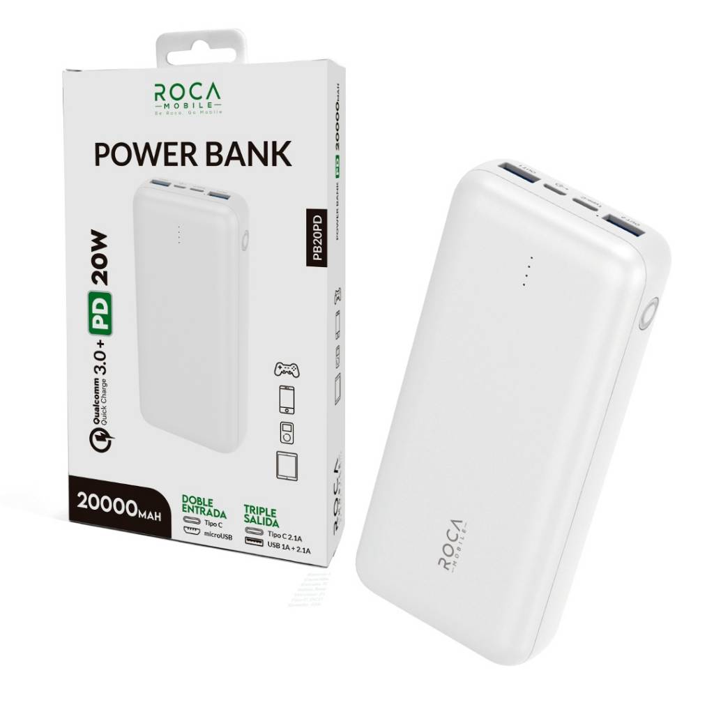 Power bank 20.000 Mah y 20w carga rapida