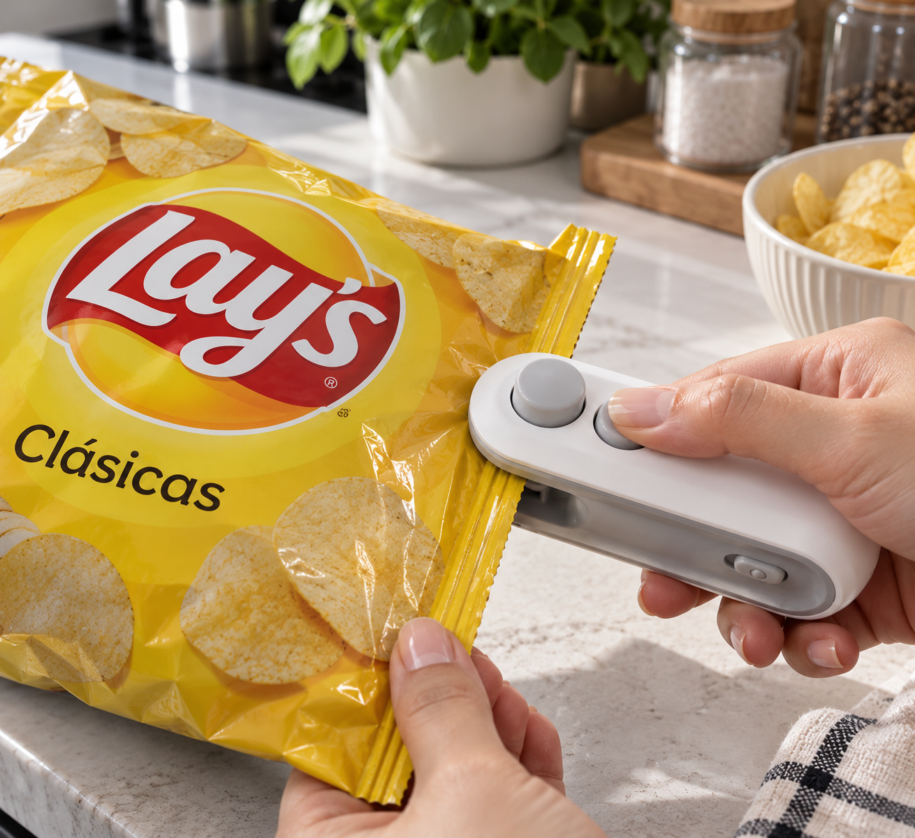 Mini sellador de bolsas