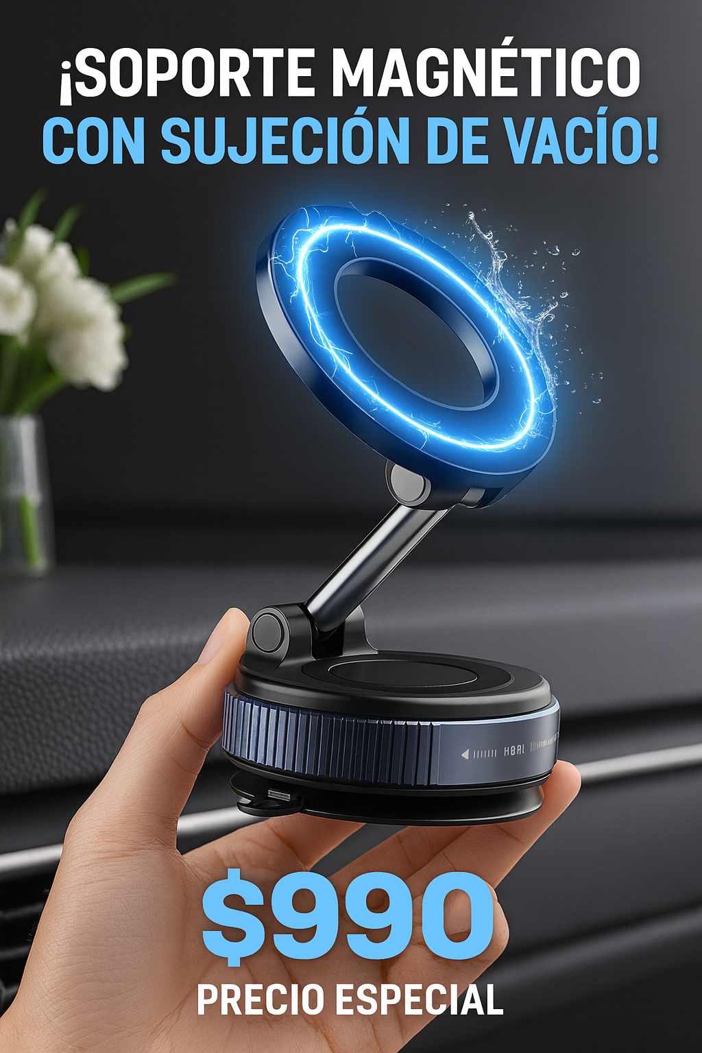 Soporte magnético con sujeción vacío