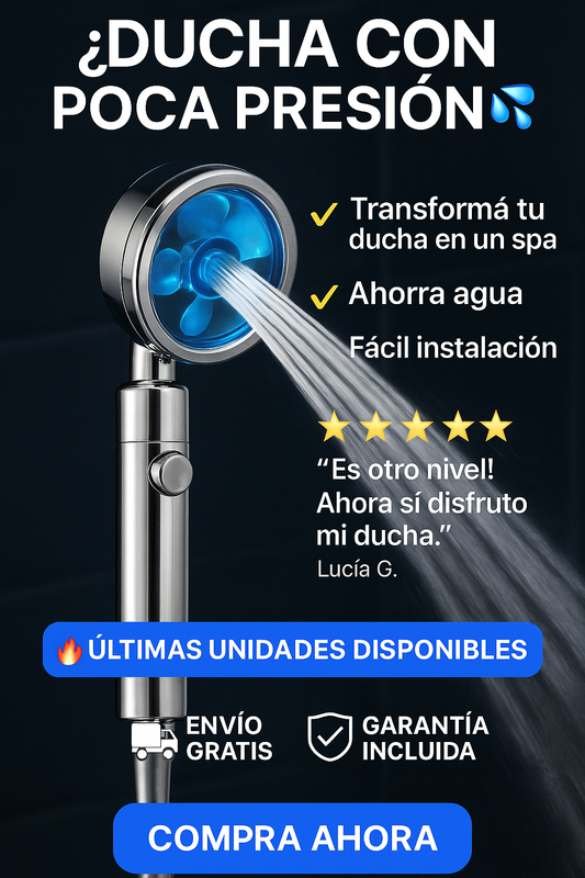 Duchero turbo rotación de 360°