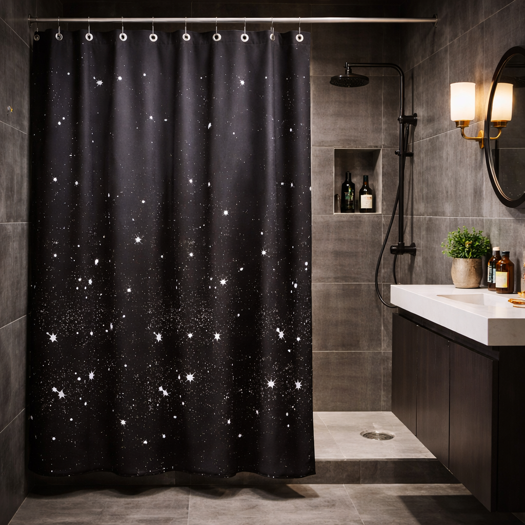 Cortina de baño - Negro espacial