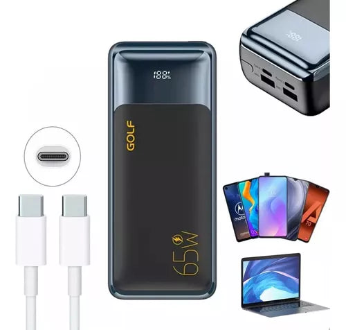 Power Bank 30.000 mah y 65w para notebook y celulares