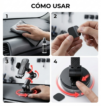 Soporte auto con ventosa super resistente