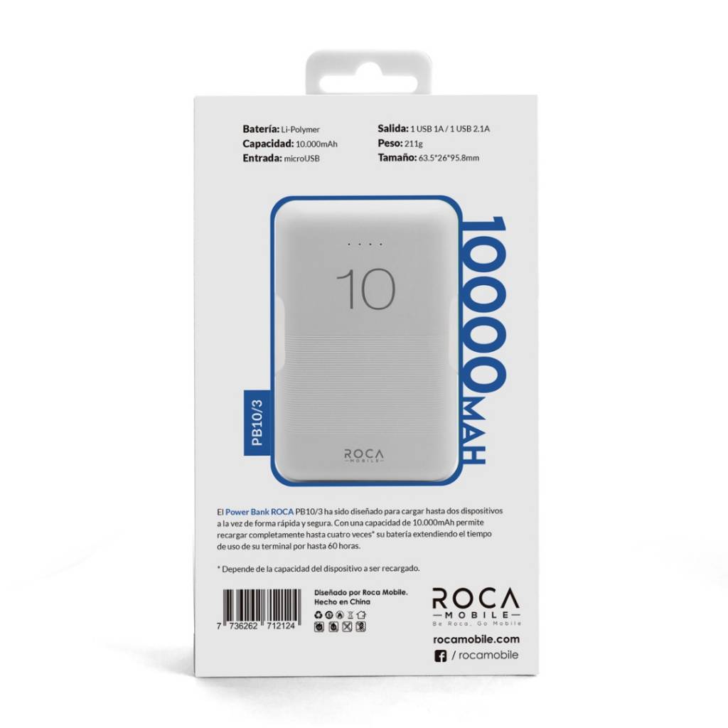 Power Bank 10.000 Mah - Roca Mobile