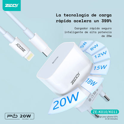 Ficha usb c 20w para iPhone