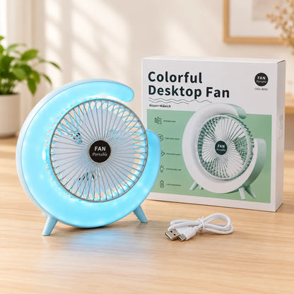 Ventilador portátil con luces LED - kit